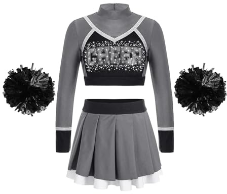 CSSHNL Cheerleading, uniform, barn, skolflickor, Cheerleading, uniform, dansdräkt, magtröja, blomma, bollar, Cheerleader, kostym för barn, hejande, lagkläder för flickor