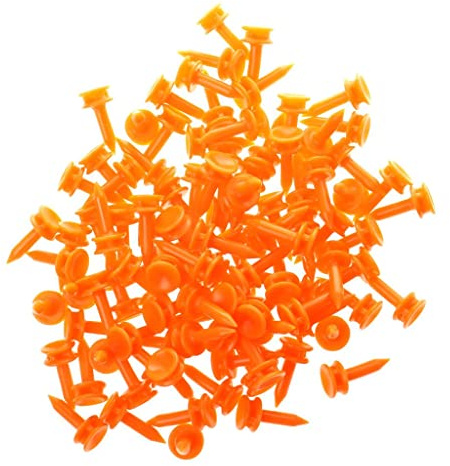 FLCPJGV Tees de Golf 100 Pièces, Tees de Golf Professionnels en Plastique, Tee de Golf pour Les Sports, Couleur et Longueur Sélectionnables, Orange, 25mm