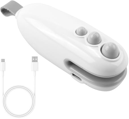 Cncedi Mini Bag Sealer, 2 in 1 Heat Sealer with Cutter Portable Bag Sealer Rechargeable Bag Sealer, Handheld Heat Sealer Machine with Magnetic for Keeping Food Fresh and Snacks Crispy