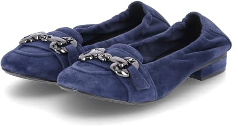 Kaerlek Damen Ballerinas Blau Rauleder, Größe:39, Farbauswahl:blau