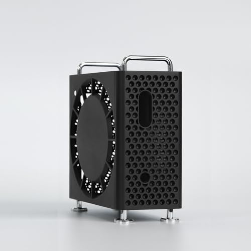 Custodia per Mac Mini 2024 M4/M4 Pro, custodia rigida in ABS con supporto verticale per computer, antipolvere, con staffa di dissipazione del calore, copertura per riporre oggetti fai da te (nero)