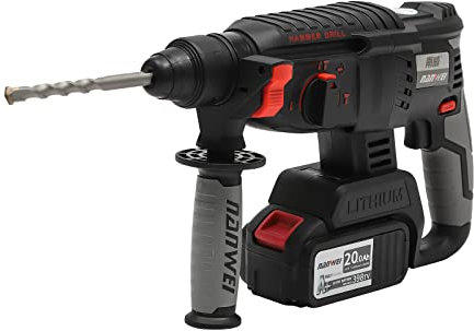 Martello perforatore a batteria 21 V, 6200 volte/min, SDS-Plus con 5 punte, trapano a batteria per uso domestico e lavori di costruzione