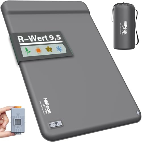 HiiPeak Double Camping Sleeping Pad with Electric Pump, 3 Thick 2 Person Self Inflating Memory Foam Mattress Pad with Pillow, Portable Sleeping Mat for Travel, Car, Tent, Full Size (Gray)