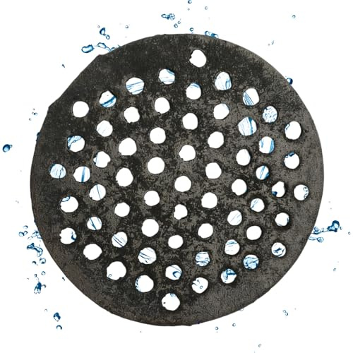 Couvercle de vidange de garage - 18 cm - Rond - En acier inoxydable - Grille de tamis pour l'évacuation du sol dans la cave - Pour salle de bain, balcon, jardin, terrasse, pelouse