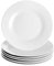Argon Tableware 6X White 15.4cm (6 Inch) Wide Rimmed Side Plates - Desert Serving Dinner Set Bread Plate - Dishwasher and Microwave Safe Ceramic