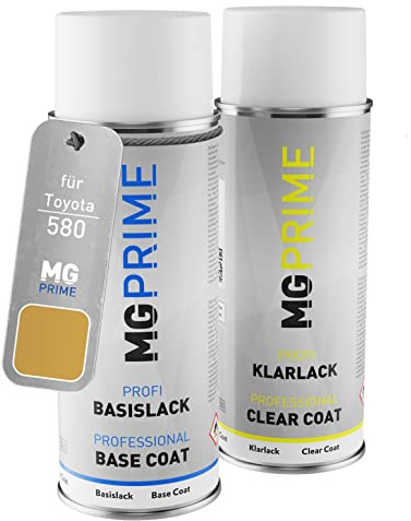 MG PRIME Billack sprayburk för Toyota 580 Yellow Mica Metallic + klarlack