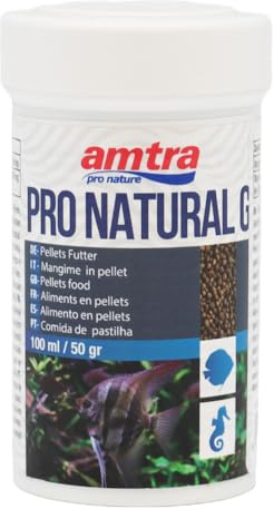 Amtra Pro Natural Gran Soft 100 ml - Mangine in granuli per pesci di acqua dolce e salata, pellet soffice, 100% naturale, a base di farina di vermi