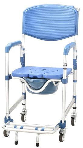 Ddasam Silla Ducha WC con Ruedas, silla ducha mayores sillas de ducha para mayores ruedas silla de inodoro Taburete de Ducha para Personas Mayores Mujeres Embarazadas