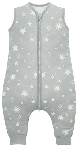 Lictin Schlafsack mit Füßen 2.5 Tog, Winterschlafsack mit Füßen 80cm, Bio Baumwolle Baby Schlafsack mit Füßen, Niedliche Sterne Schlafsack mit Beinen, Winterschlafsack mit Füßen für Baby