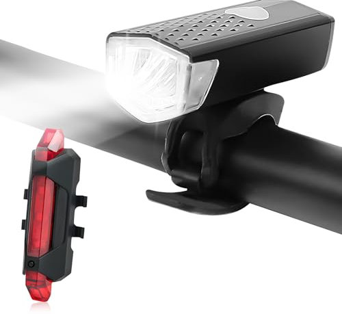 Rechargeable Bike Light, Super Bright Bike Lights, Waterproof LED Bicycle Lights with 3 Lighting Mode, Front Bike Light for Outdoor Cycling