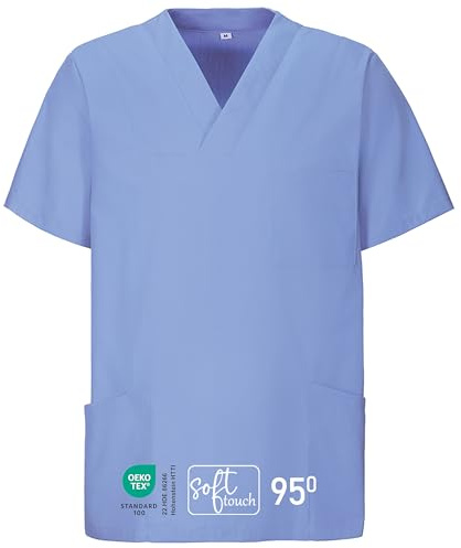 EXNER Medizinischer Schlupf-Kasack, OP-Kasack, Unisex, für Krankenpflege, Altenpflege, Farbe Light Blue, Größe 7XL