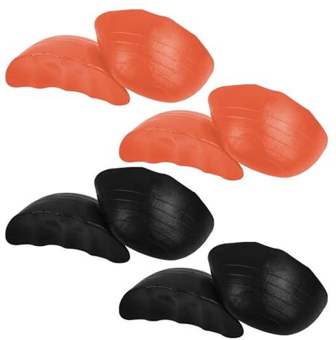 Lot de 4 paires de coussinets de semelles intérieures pour femme, réducteur de taille de chaussures, rembourrage d'orteils, coussinets ronds (orange, noir)
