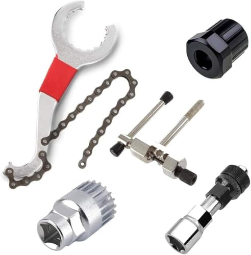 Lostwry Juego de 5 Extractores de Bielas para Bicicleta, Herramientas para Extraer el Pedalier Herramienta para Cadena de Bicicleta, Herramienta para Extraer Bielas de Bicicleta para Reparación