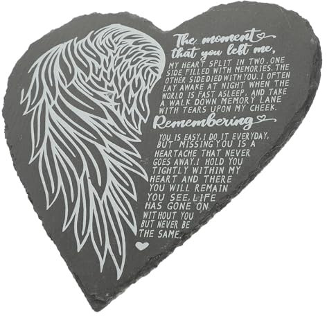 Amosfun Piedra Conmemorativa Humana Monumento Conmemorativo por La Pérdida de Una Mascota Decoración en Forma de Corazón Marcador de Cementerio Piedra Resistente a La Intemperie