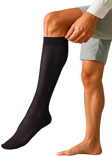 o-day Chaussettes en fil d'Écosse pour homme longues (Paquet de 2) Chaussettes en fil d'Écosse élégantes et respirantes pour homme Made in Italy, 39-41