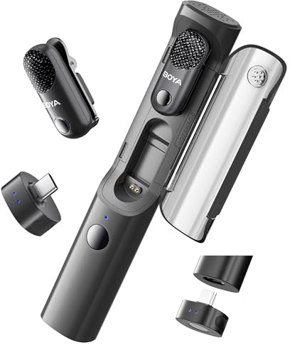 BOYA Magic-05 Microfono wireless USB-C da bavero per iPhone 15/16 Android, mini microfono per cellulari per interviste, vlog, TikTok, livestreaming su YouTube