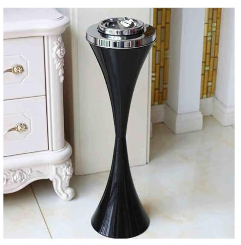 Cendrier Sur Pied, Poubelle Verticale Sur Pied, Colonne De Fumée Murale D'angle En Acier Inoxydable, Facile À Nettoyer For La Maison(Black)