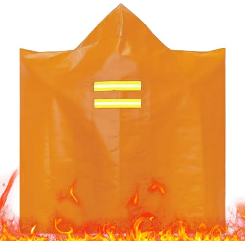 Cape de protection contre l'incendie avec capuche – Gaine de protection ignifuge en fibre de verre revêtue de silicone | Protection anti-incendie d'urgence résistante à la chaleur pour enfants et