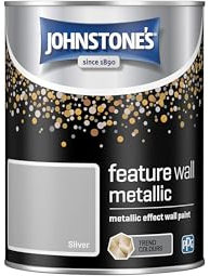 Johnstone's Feature Wall Metallics Paint - Silver 1.25L