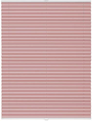 ondeco Plissee ohne Bohren mit Klemmträger, Sonnenschutz für Fenster innen, Jalousien Fenster ohne Bohren Blickdicht, Faltrollo Sichtschutz für Tür Fensterrahmen, Rollo Rosa 75x130 cm