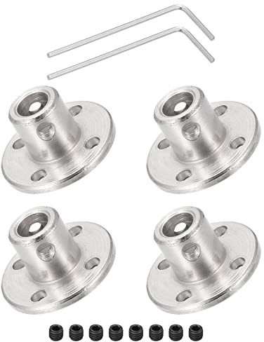 DMiotech 4pz 6mm Flangia Giunto Connettore Rigido Guida Albero Supporto Giunto Albero Giunto con M1.5 Esagonale Chiave e Viti per Fai-da-Te RC Modello Motori