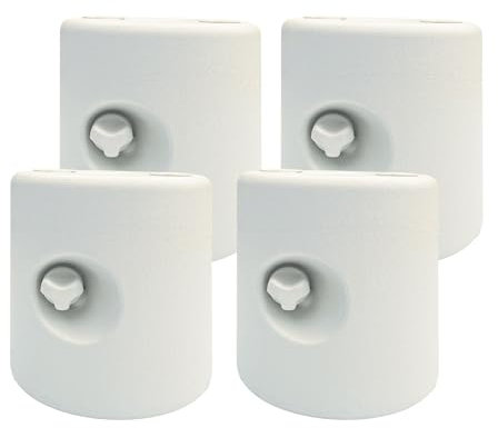 Outsunny Lot de 4 Pieds de tonnelle Pop-up remplis d'eau ou de Sable Pieds de Sol pour pavillon en HDPE avec vis de sécurité, Blanc