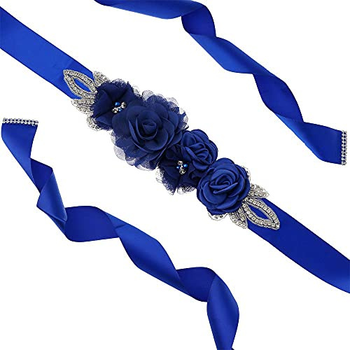 TMTGTS Cinturón de novia con flores de 270 cm, cinturón de novia, cinturón de novia, cinturón de novia, cinturón de novia, cadena de cintura de dama de honor, cinturón de boda, cinturón de novia,