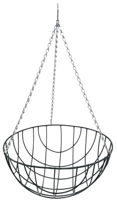 Oakland Gardens Wire Hanging Baskets 12 Inch (30cm) Hanging Planter for Indoor and Outdoor Use|Green Coated Steel Frame with Zinc-Coated Steel Chains|Ideal for Home Decor Garden Decoration|Pack of 1