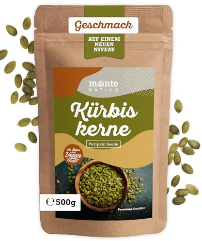 Graines de Courge crues Monte Nativo (500g) - Graines de Courge nature - Pumpkin Seeds raw - Épices aromatiques séchées avec soin, idéales pour Cuisiner et Assaisonner - Arôme et Goût intenses
