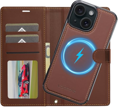 Ailicici för iPhone 14 fodral, 2-i-1 avtagbart magnetiskt fodral, trådlös laddning, kortfack läderfodral, mobiltelefonfodral RFID vikfodral, skyddsfodral för iPhone 14 fodral