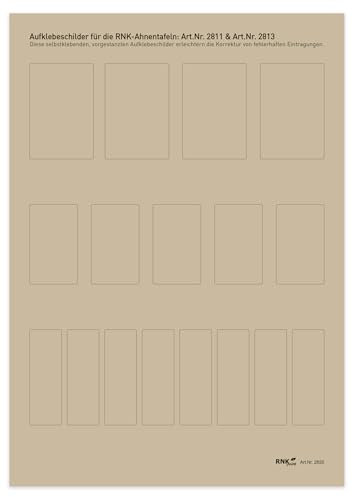 RNKVERLAG Aufklebeschilder für die Schmuck-Ahnentafel „Illustrierter Baum“ (Art.Nr. 2811 und 2813), DIN A4, selbstklebend, 1 Pkg. 5 Blatt