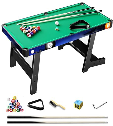 ZLLPIGLS Compatto Tavolo da Biliardo Pieghevole, Biliardo Professionale Portatile, Forte e Resistente Ideale per Sale Giochi, Seminterrati e Spazi Ricreativi(97x53x68cm/38.1x20.8x26.7in)