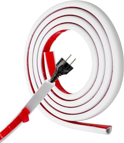 Umllpet Mini kabelkanal självhäftande, flexibel kabelkanal halvcirkelformad, kabelkanaler, vit, kabelbro, botten för kabelskydd, utomhus väderbeständig, kabelfack för att dölja 1 kabel (3 meter)