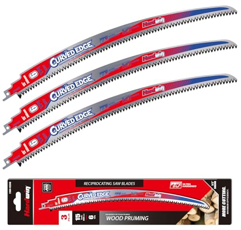 Hardwin 380mm Japanese Teeth Pruning Saw Blades, 6TPI Arc Edge, 3-Pack | Cr-V steel arc edge blade — fast clean cuts in wet wood & green timber; stays sharp through heavy use