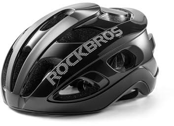 ROCKBROS Casco de Bicicleta Ultraligero 240g para Hombre y Mujer, Casco de Ciclismo con Sistema de Ventilación para Carretera, MTB y Gravel, Ajustable 58-62 cm, Negro