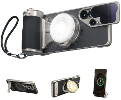 Master Grip per Samsung Galaxy S26 Ultra, impugnatura per fotocamera smartphone con batteria da 3200mAh, filtro ND16, flash 10x con custodia Magsafe S26 Ultra, offre ricarica wireless, supporto per