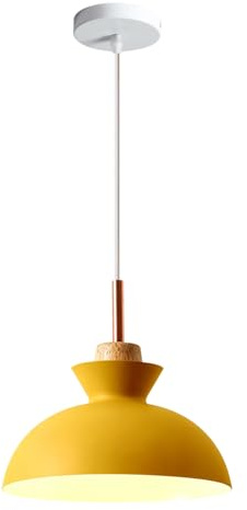 HUAYUSEDF 11 tum Gul metall hängande lampa, nordisk industriell stil ljuskrona, E26 ljuskälla Flush Mount Pendellampa, köksö Vardagsrum Balkong dekoration ljusarmaturer