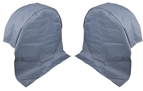 2X Wohnwagen Radabdeckung grau UV Schutz Polyestergewebe mit Anker Ösen