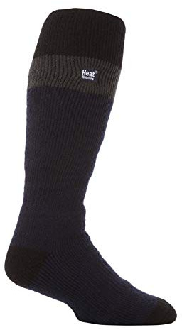 HEAT HOLDERS - Uomo Calde Lunghe Invernali Termiche Pile Calze da Sci (39/45, Navy/Black)