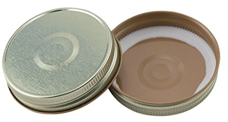 North Mountain Supply - SB70-GD-12 Regular Mouth Metal One Piece Mason Jar Safety Button Lids (Pack of 12, Gold)