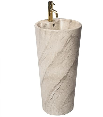 Rea LAVABO INDEPENDIENTE BLANKA NATURAL MATT Lavabo de baño 40 x 40 x 85 cm de Cerámica (Gris Claro)
