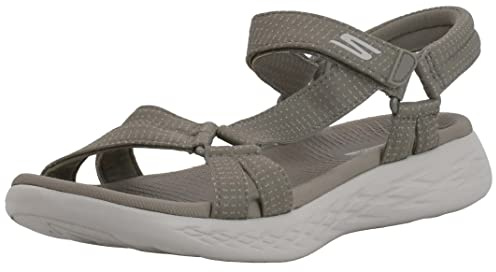 Skechers Womens On-The-Go 600 Brilliancy Sport Sandal, Taupe, 10 US