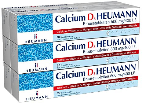 Calcium D3 HEUMANN Brausetabletten 600 mg/400 I. E.: Bei Calcium und Vitamin D3-Mangel, unterstützt bei Osteoporose und den Knochenaufbau, 120 St.