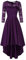 KOJOOIN Women Lace Dress Crew Neck 3/4 Sleeve Midi Dress 50s Vintage A-line Dinner Prom Dress for Party Cocktail Purple-3/4 Sleeves XXL