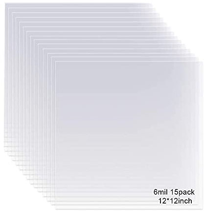 15 Stücke Mylar Schablonenblätter 30.5x30.5cm Mylar Folie Schablonen Mylarfolien Halbtransparent Stencil zur Verwendung mit Silhouette-Maschinen 6 Mil