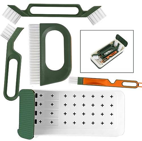 5-in-1 Fugen- und Fliesenbürste mit Nylonborsten | Tiefenreinigung für Bad, Küche, Dusche, Fenster | Professionelle Reinigungsbürste für Nähte, Bodenlinien, Fensterschienen