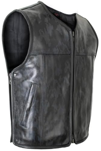 MDM Uomo Moto Camo Pelle Kutte, mimetico, M
