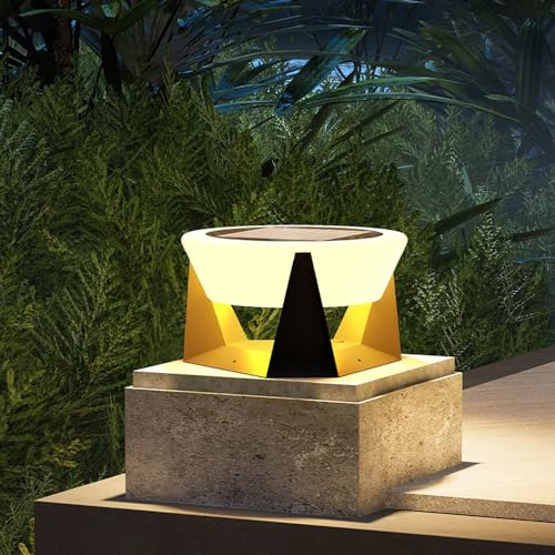 WLBHWL Luz De Columna Al Aire Libre, Lámpara De Poste Exterior De Acero Inoxidable IP65 Impermeable Al Aire Libre Luz De Pilar Solar Lámpara De Poste De Bolardo De Paisaje, Accesorios De Iluminación
