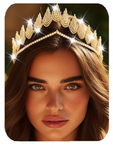 Zoestar Bröllopkronor och tiaror guld strass kronor pannband bladguld prinsessor tiaras huvudbonad kristall brud huvudbonader för kvinnor och flickor