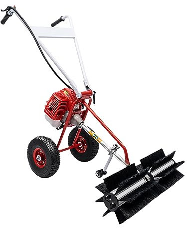 UYRTOY Barredora de gasolina, cepillo de motor de gasolina de 2 tiempos, 43 CC 1250 W, escoba de mano de gasolina, barredora de nieve, para limpieza de césped artificial, cuidador
